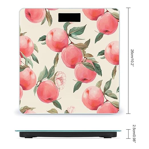 Pink Peach Bathroom Scale Ultra-Bright Liquid Crystal Screen Weight Scale Accurate Bathroom Body Scales for Body Weight Bathroom Pet Home Bedroom Gift-Giving