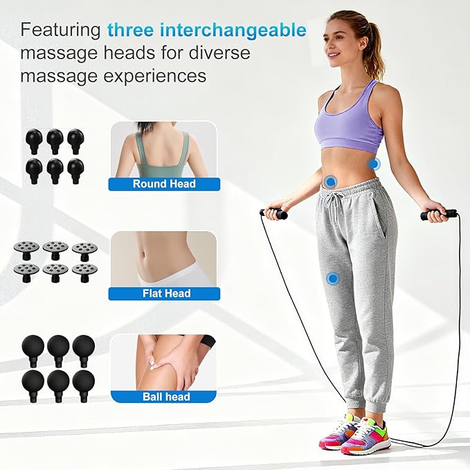 Six Head Massage Gun with 50 Adjustable Intensities &amp 9 Modes Massage Gun for Back Leg Muscle Pain Relief Ideal Gifts for Friends and Parents
