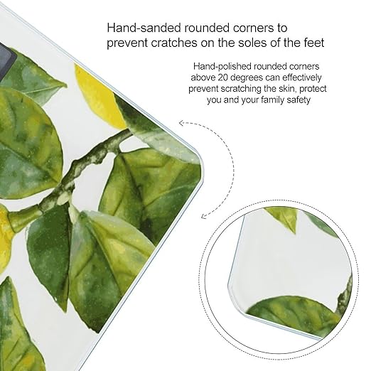 Lemon Branch Leaves Bathroom ScaleHighly Accurate Digital Weighing Machine for People Bright LED Display Weight Scale for The Aldult Home Use