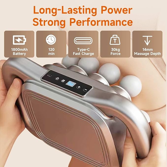 16-Head Percussion Massage Gun Set Muscle Massager with 9 Massage Modes &amp Adjustable Intensity Quiet Full-Body Relaxation for Back Shoulders Legs &amp Feet Home Gym &amp Office
