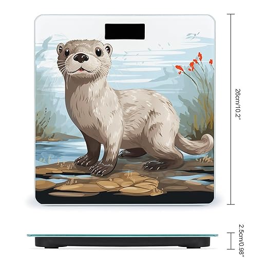 Otter Bathroom Scale Ultra-Bright Liquid Crystal Screen Weight Scale Accurate Bathroom Body Scales for Body Weight Bathroom Pet Home Bedroom Gift-Giving
