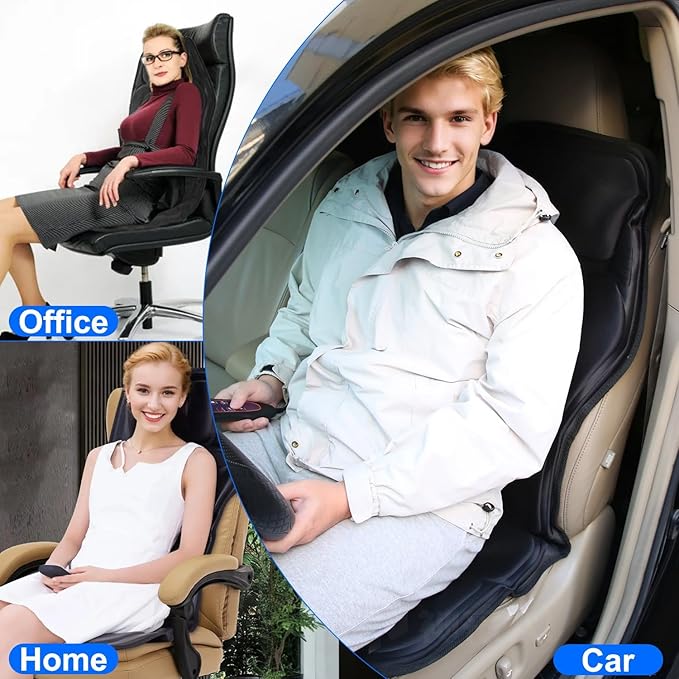 iMounTEK Full Body Massage Chair Pad with Heat Multifunctional Back Massager with Pinpoint Massage Vibration Timer for Home Office Car Use
