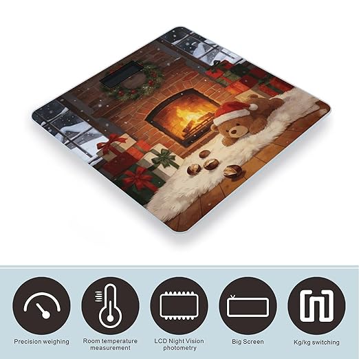 Cozy Christmas Smart Scale for Body Weight Digital Bathroom Scale Toughened Glass Weight Scale with Large LCD Backlight Display High Precision Scales Weighing Machine