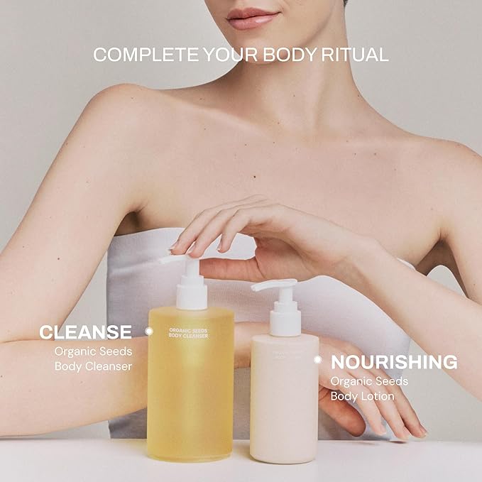Whamisa Organic Seeds Body Cleanser – Relaxation Fermented Ingredient Formula for Skin Comfort Waterless Formula Body Wash Spa Care Woody Scent Korean Skin Care (490ml)
