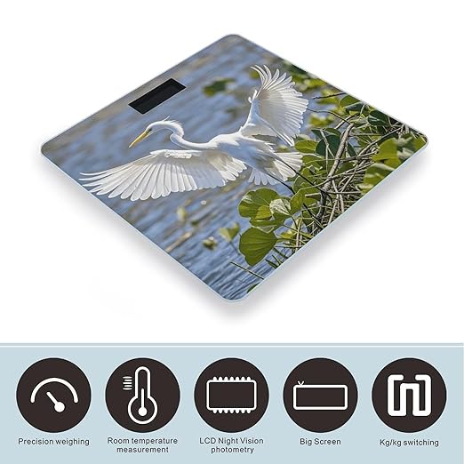 Walking Elephants Weight Scale Large Digital Bathroom Scales with Bright LED Display Non Slip Digital Scale and Step On Fashion Weighing Machine for Body