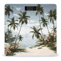 Tropical Palm Trees Weight Scale Large Bathroom Scales Digital Weight with Bright LED Display Non Slip Automatic Weighing Scale Fashion Weighing Machine for Body