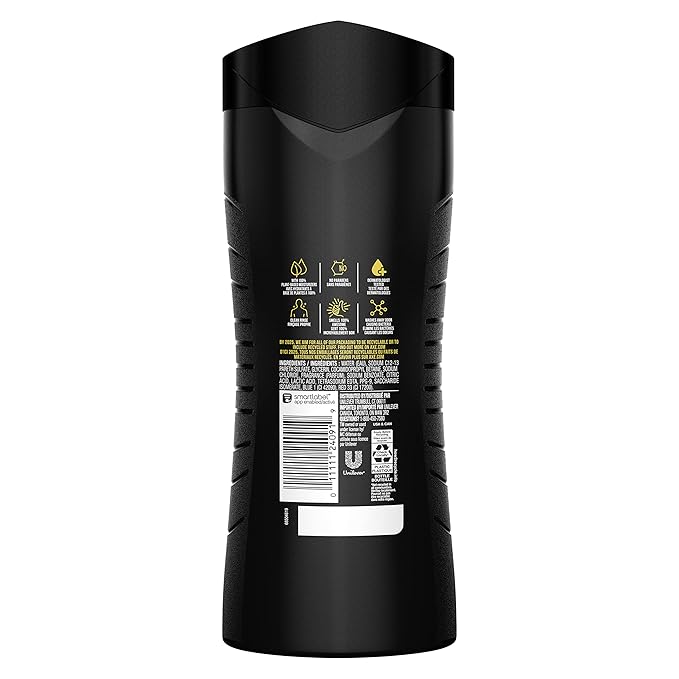 AXE Body Wash 12h Refreshing Scent Excite Crisp Coconut &amp Black Pepper Men's Body Wash with 100% Plant-Based Moisturizers 16 oz(Pack of 8)