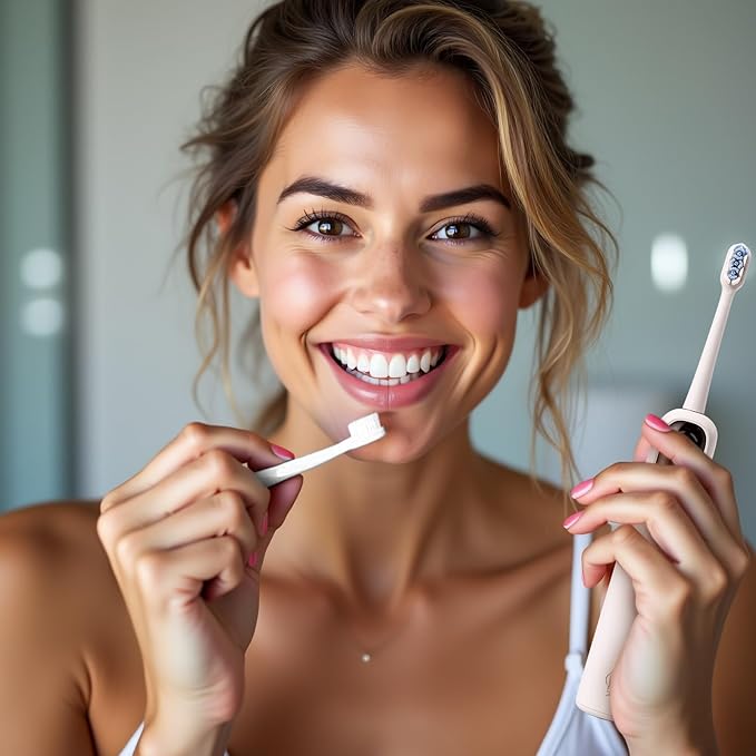 Rechargeable Travel Electric Toothbrush Oscillation and Vibration 60° Wide Angle Vibration 1500mAh Battery 4 Brush Heads IPX7 Waterproof Type-C Fast Charging - 5 Modes with Smart Timer