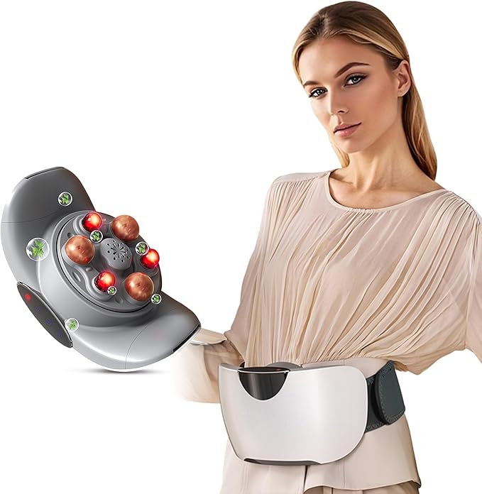 Automatic Abdominal Massager Bianstone Belly Rubbing Instrument Dual-use for Waist and Abdomen Positive and Negative Massage Flatulence Relief Promote Intestinal Peristalsis (White)