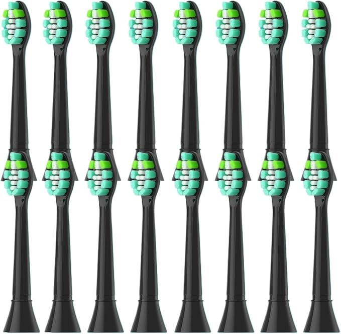 4-16pcs Replacement Toothbrush Heads Compatibility for Click-on Handles(16pcs Black)