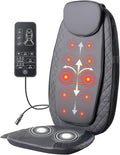 OLIXIS Massage Chair Pad with Heat Chair Massager with 4 Deep-Kneading for Office Home Shiatsu Back Massager for Pain Relief Portable Folding Grey