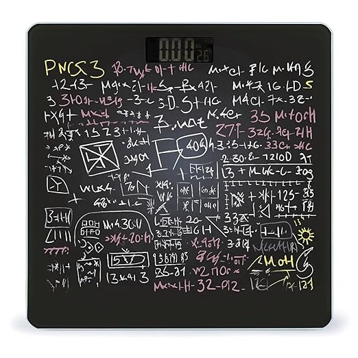 Math Formula Weight Scale Large Bathroom Scales Digital Weight with Bright LED Display Non Slip Automatic Weighing Scale Fashion Weighing Machine for Body
