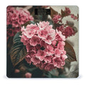 Pink Flowers Digital Bathroom Scale for Body Weight Weighing Scale with Backlit LCD Display High Precision Measurements &amp Measures Weight Up to 180kg