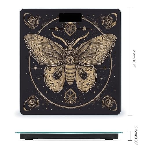 Moth Weight Scale Large Bathroom Scales Digital Weight with Bright LED Display Non Slip Automatic Weighing Scale Fashion Weighing Machine for Body