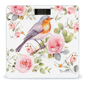Digital Bathroom Scale for Body Weight Scale with Bright LCD Display High Accuracy Step-On Technology Auto On/Off Floral Print Watercolor Robin Bird Digital Scales 400 Lbs /180kg