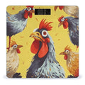 Art Chicken Painting Scale for Body Weight Safe Rounded Corners Tempered Glass Digital Bathroom Scale LED Display 400lb Capacity Weight Scales with High Precision Sensors