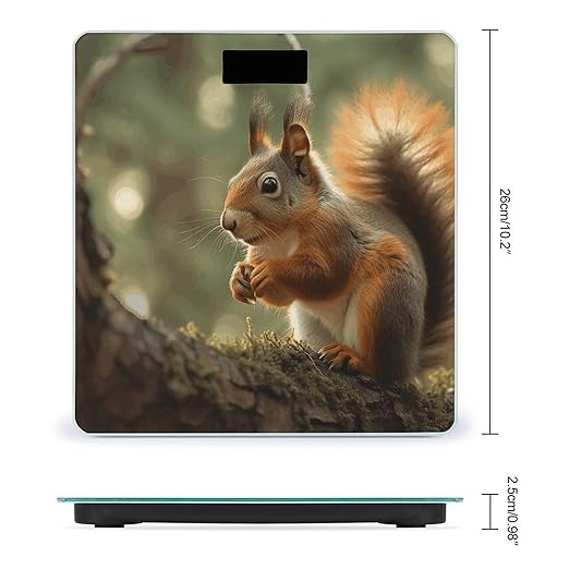 Wildlife Forest Squirrel Smart Scale for Body Weight Accurate Bathroom Scale with LED Display Digital Weight Scales Weighing Machine High Precision Scales for Bath Home