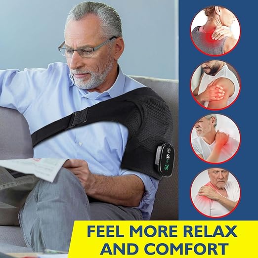 Cordless Shoulder Heating Pad FSA Eligible HSA Approved Heated Shoulder Brace with Vibration Shoulder Massager for Men Women Pain Relief