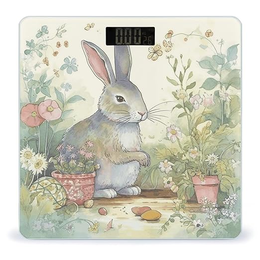Garden Bunny Scale for Body Weight Precision Bathroom Weighing Scales with Back Lit LCD Display Sturdy Tempered Glass Body Weight Scales Digital Bathroom Scale 400lb