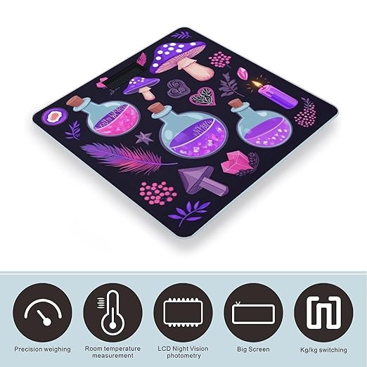 Men's Smart Scale for Body Weight Digital Bathroom Weighing Scale Automatic Switch Energy Saving Scale Goth Magic Witch Witchy