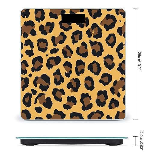 Smart Scale for Body Weight Automatic Switch Digital Bathroom Weighing Scale Leopard Skin Texture Print