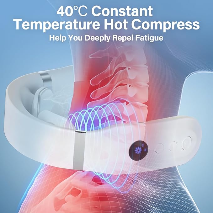 ITECFREELY Neck Massager with Heat Electric Portable Muscle Relaxation at Home &amp Office Ideal Gift for Women &amp Men