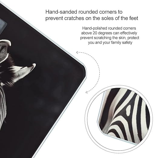 Animal Zebra Scale for Body Weight Digital Bathroom Scale Accurate Smart Weight Scales with Large Display Weighing Machine High Precision Scales
