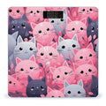 Pink Cat Bathroom Scale Large LCD Backlight Display Digital Scale Rounded Corners Body Scales Automatic Power On/Off Bathroom Scales for Home Bedrooms