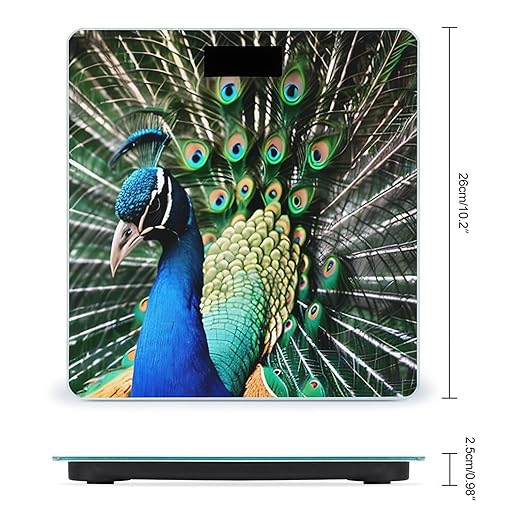 PeacockScale for Body Weight with LCD High Precision Weighing Scales Fashion Sturdy Tempered Glass Weight Scales Easy-to-Read Digital Bathroom Scale for Daily 400lb
