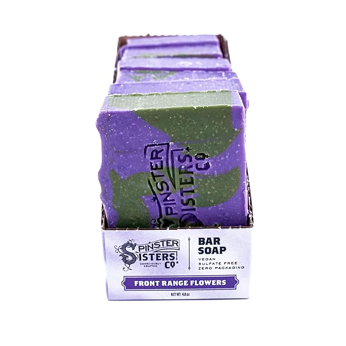 Spinster Sisters Front Range Flowers – 6 Pack All Natural Moisturizing Spa Aroma Eco-Friendly Refreshing Scent Vegan Sulfate Free Zero Waste Packaging 4.5 oz