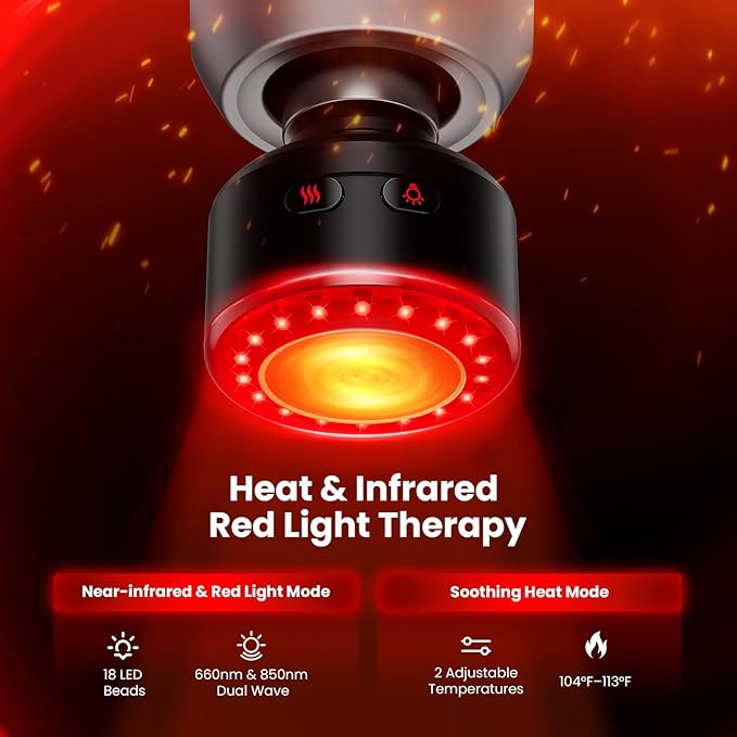 BOB AND BRAD C2 Ultra Massage Gun with Heat Red LED &amp Infrared FSA Eligible Deep Tissue Percussion Massager for Pain Relief Electric Muscle Recovery for Athletes HSA Approved
