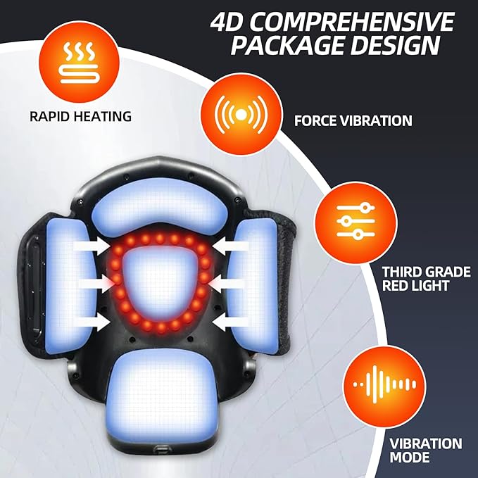DEITY Knee Massager Smart with Heat Vibration 3D Massage Red Light 4-in-1 Cordless Portable Knee Massager with LED Large Screen Gifts for Grandma &amp Grandpa