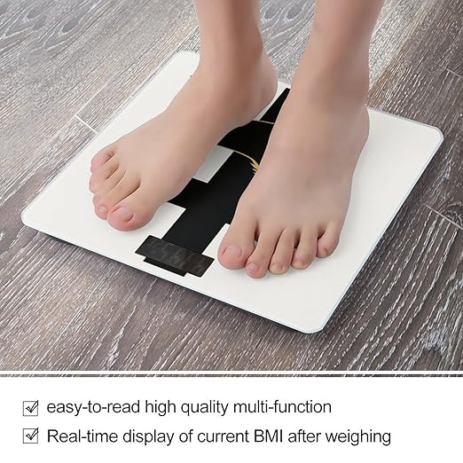 African Leo Lion King with Cross Scale for Body Weight Sturdy Tempered Glass Weighing Scales with LCD Display Accurate Digital Bathroom Scale Convenient Body Fat Smart Scales Easy Read