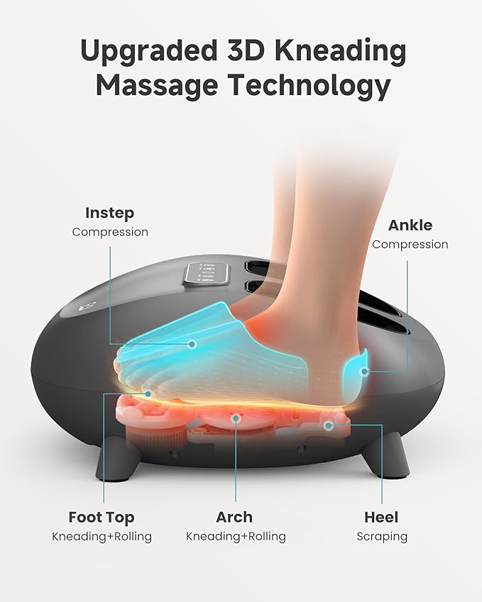 Snailax Larger Size 14 Foot Massager with Heat CompressionRolling Shiatsu Feet Massager for Plantar Fasciitis NeuropathyRemote Control Foot Warmer Under Desk Office Home Use Gifts for Men Women