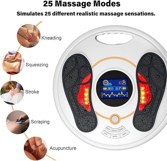 OSITO Foot Circulation Stimulator Improves Foot Circulation EMS Foot Massager &amp Body Therapy Machine Relieves Body Pain Neuropathy RLS Plantar Fasciitis