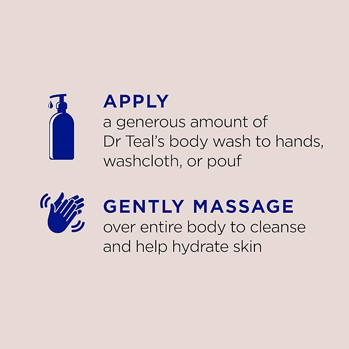 Dr Teal's Body Wash with Pure Epsom Salt with Coconut Oil 24 fl oz (Pack of 4)