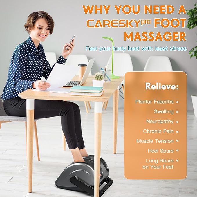 HSA Eligible FSA Shiatsu Foot Massager with Heat 3-Heating for Circulation and Pain Relief Deep Kneading Rolling for Calf-Feet-Arm Relaxation Plantar Fasciitis Neuropathy