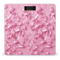 Pink Ribbon Pattern Scale for Body Weight Anti-Slip Digital Bathroom Scale Sturdy Toughened Glass Weighing Scales High Precision Safe Rounded Corners Smart Scales