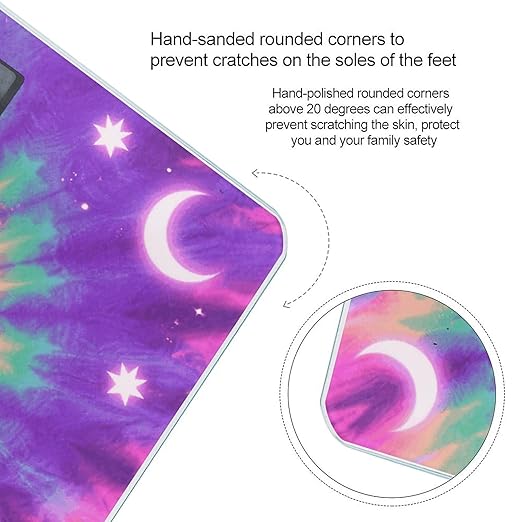 Digital Bathroom Scale for Body Weight Scale with Bright LCD Display High Accuracy Step-On Technology Auto On/Off Tie Dye Hippies Print Digital Scales 400 Lbs /180kg