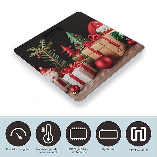 Xmas Decoration Christmas Gift Smart Scale for Body Weight Accurate Bathroom Scale with LED Display Digital Weight Scales Weighing Machine High Precision Scales for Bath Home
