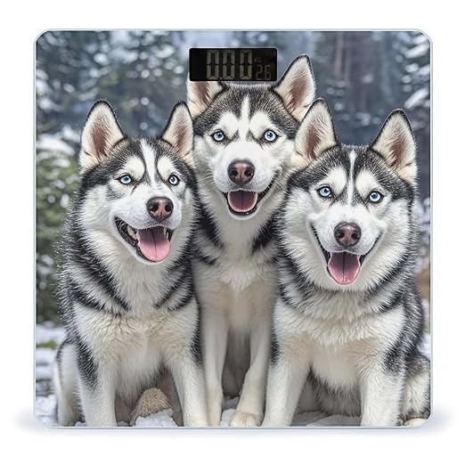Three Cute Dogs Weight Scale Highly Accurate Digital Weighing Scale with Large LCD Display Smart Bathroom Scales for Home Bedrooms and Gift Giving