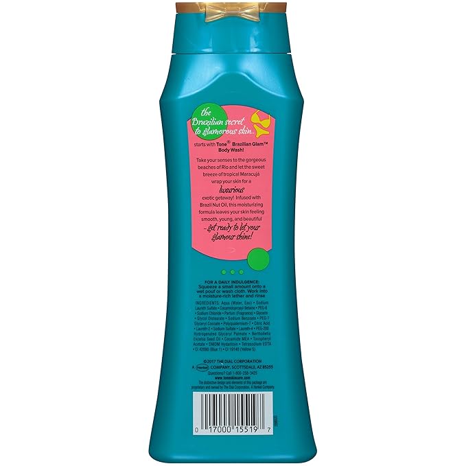 Tone Body Wash Brazilian Glam 18 Ounce (Pack of 6)
