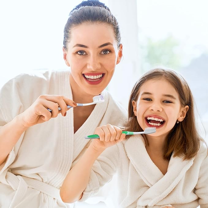 Honeydak 200 Packs Bulk Disposable Toothbrushes - Individually Wrapped Multicolor Soft Bristle Medium Manual Travel Toothbrushes for Hotel Toiletries(Classic)