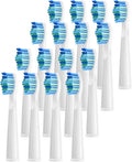 12/16/20PCS Electric Toothbrush HeadsCompatible for with D7/D8/FW507/FW508/FW551/917/959/Moderately Soft Bristles Brush(16pcs White)