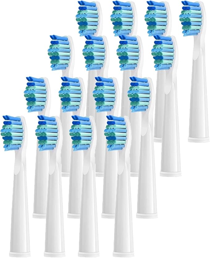 12/16/20PCS Electric Toothbrush HeadsCompatible for with D7/D8/FW507/FW508/FW551/917/959/Moderately Soft Bristles Brush(16pcs White)