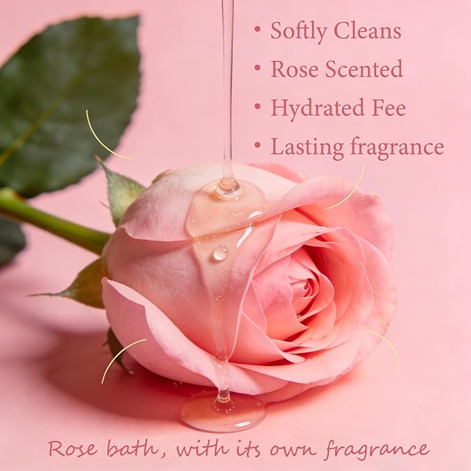 Rose Elixir Body Wash for Women - Gentle Moisturizing Shower Gel with Triple Rose Nourishing Cleanser 6.76 oz (2)