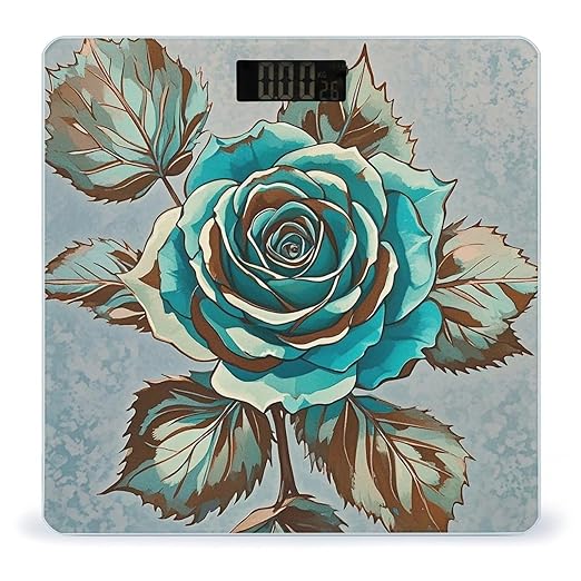 Brown Teal Turquoise Rose Scale for Body Weight Highly Accurate Digital Bathroom Body Scale Digital Bathroom Scales for People Anti-Slip Large LCD Display Smart Scales