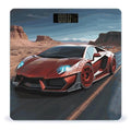 Red Race Car Scale for Body Weight Sturdy Tempered Glass Weighing Scales with LCD Display Accurate Digital Bathroom Scale Convenient Body Fat Smart Scales 400lb