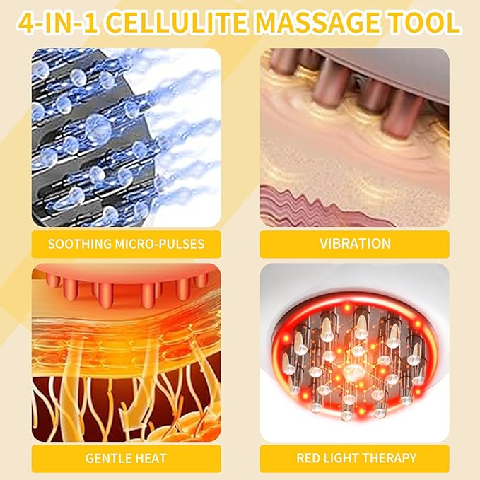 Handheld Electric Lymphatic Drainage Massager: Body Sculpting Machine and Anti Cellulite Massage Tool for Cellulite &amp Stretch Marks with Microcurrent Red Light Heat &amp Vibration
