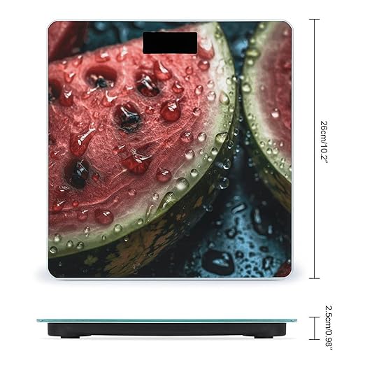 Watermelon Closeup Scale for Body Weight Precision Bathroom Weighing Scales with Back Lit LCD Display Sturdy Tempered Glass Body Weight Scales Digital Bathroom Scale 400lb